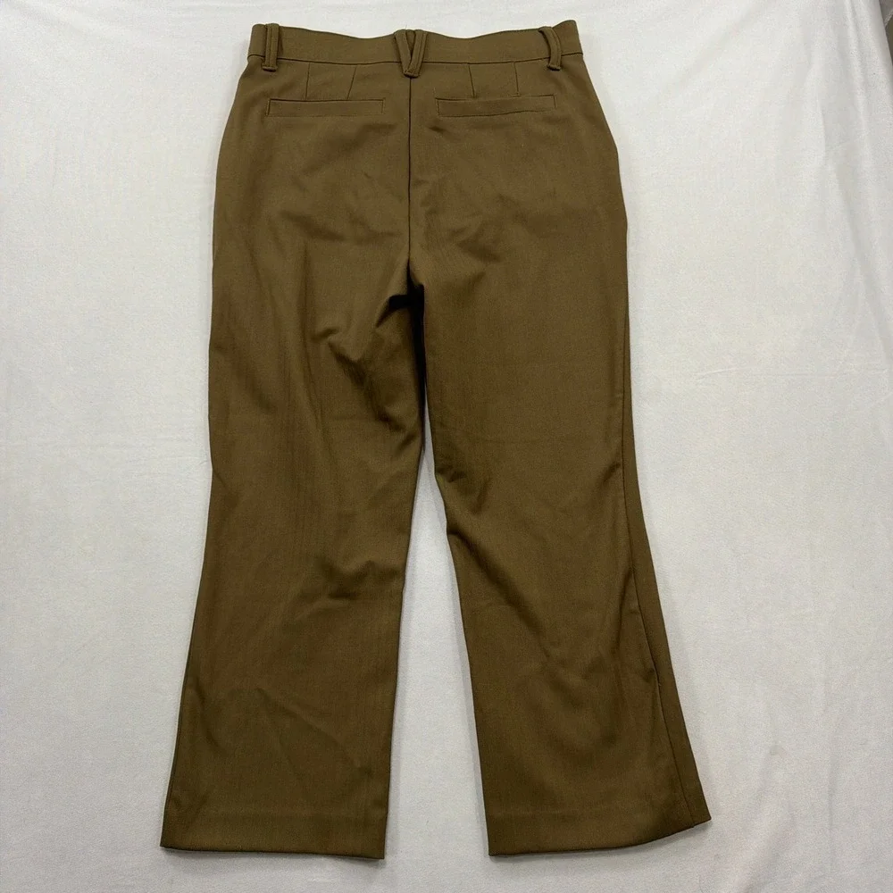 Democracy Pants Absolution Skyrise Wide Leg Herringbone Brown Women Size 6P NWT